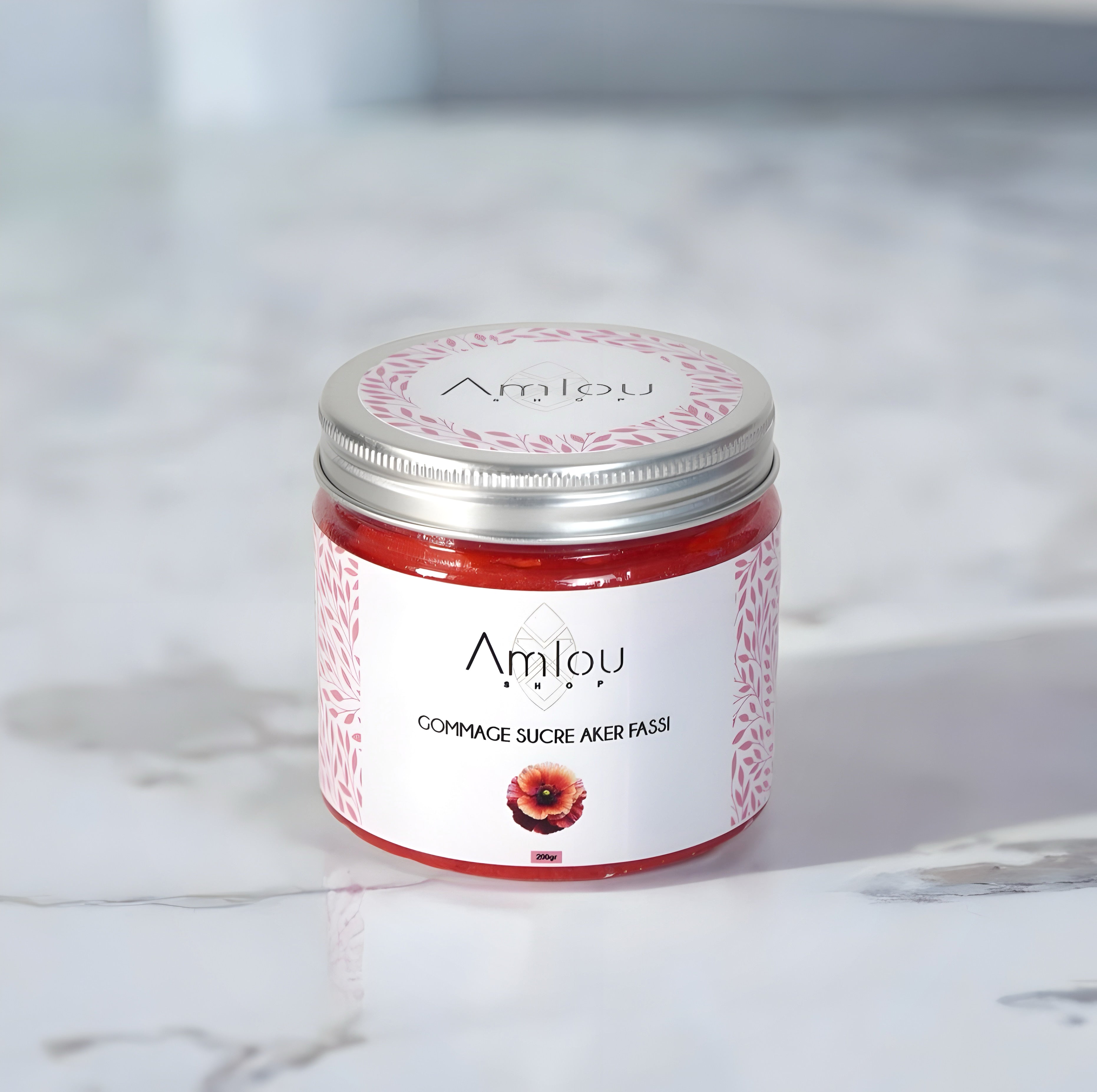 Pot de gommage naturel Aker Fassi – exfoliant au sucre pour corps et visage