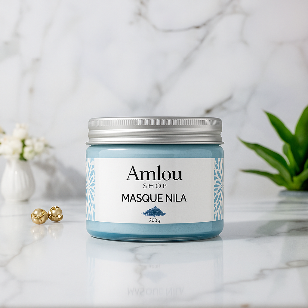 Pot de poudre de Nila Bleu – soin éclaircissant traditionnel pour zones foncées