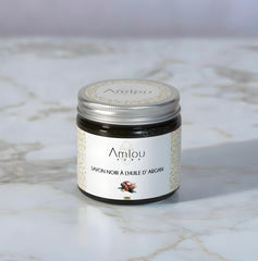 Pot de savon noir à l’huile d’argan – exfoliation naturelle visage et corps