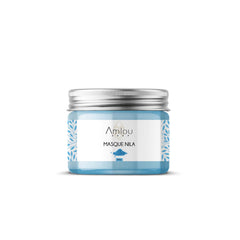 Texture du masque Nila Bleu sur la peau – éclaircissant et hydratant naturel